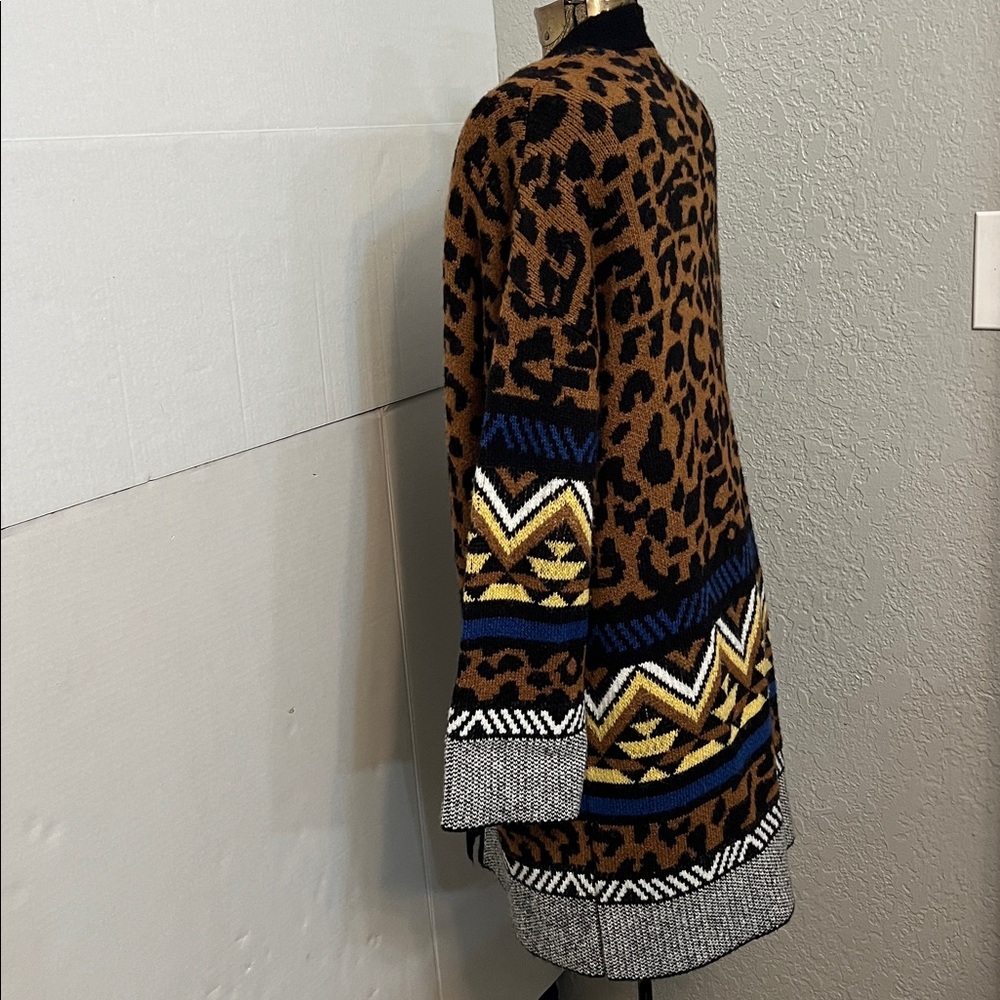 ANTHROPOLOGIE MARSEILLE LEOPARD ANIMAL PRINT CARDIGAN SWEATER SIZE SMALL - Picture 5 of 14